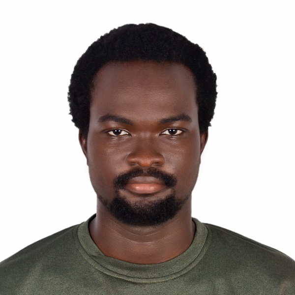 Square studio portrait of David Adegoke against a white background.